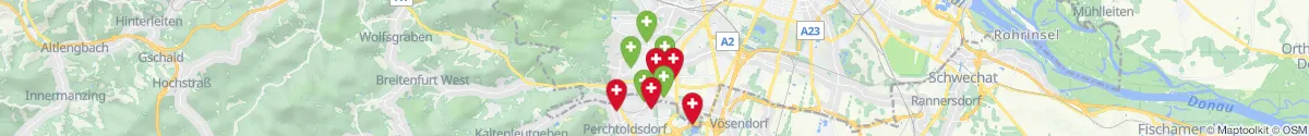 Kartenansicht für Apotheken-Notdienste in der Nähe von Liesing (1230 - Liesing, Wien)